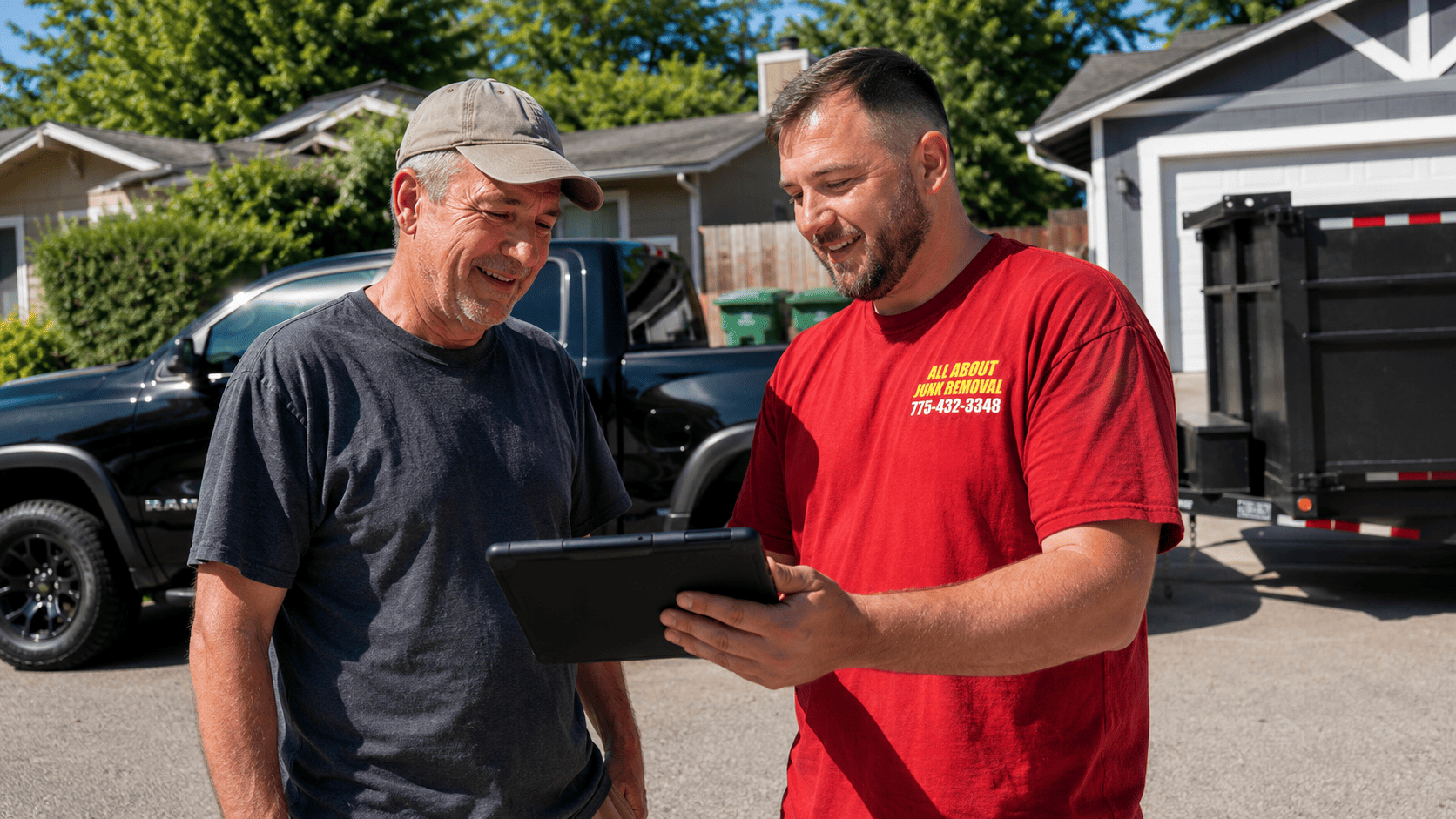 Junk Removal Expert with Client
