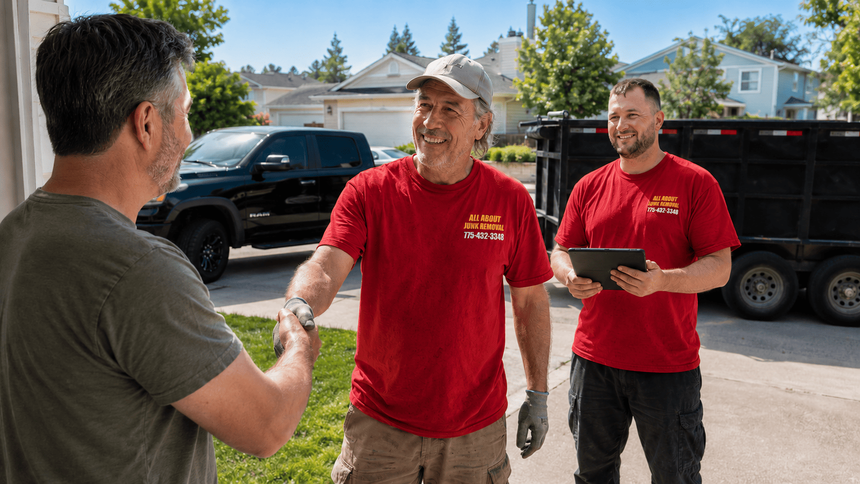 Junk Removal Expert with Client