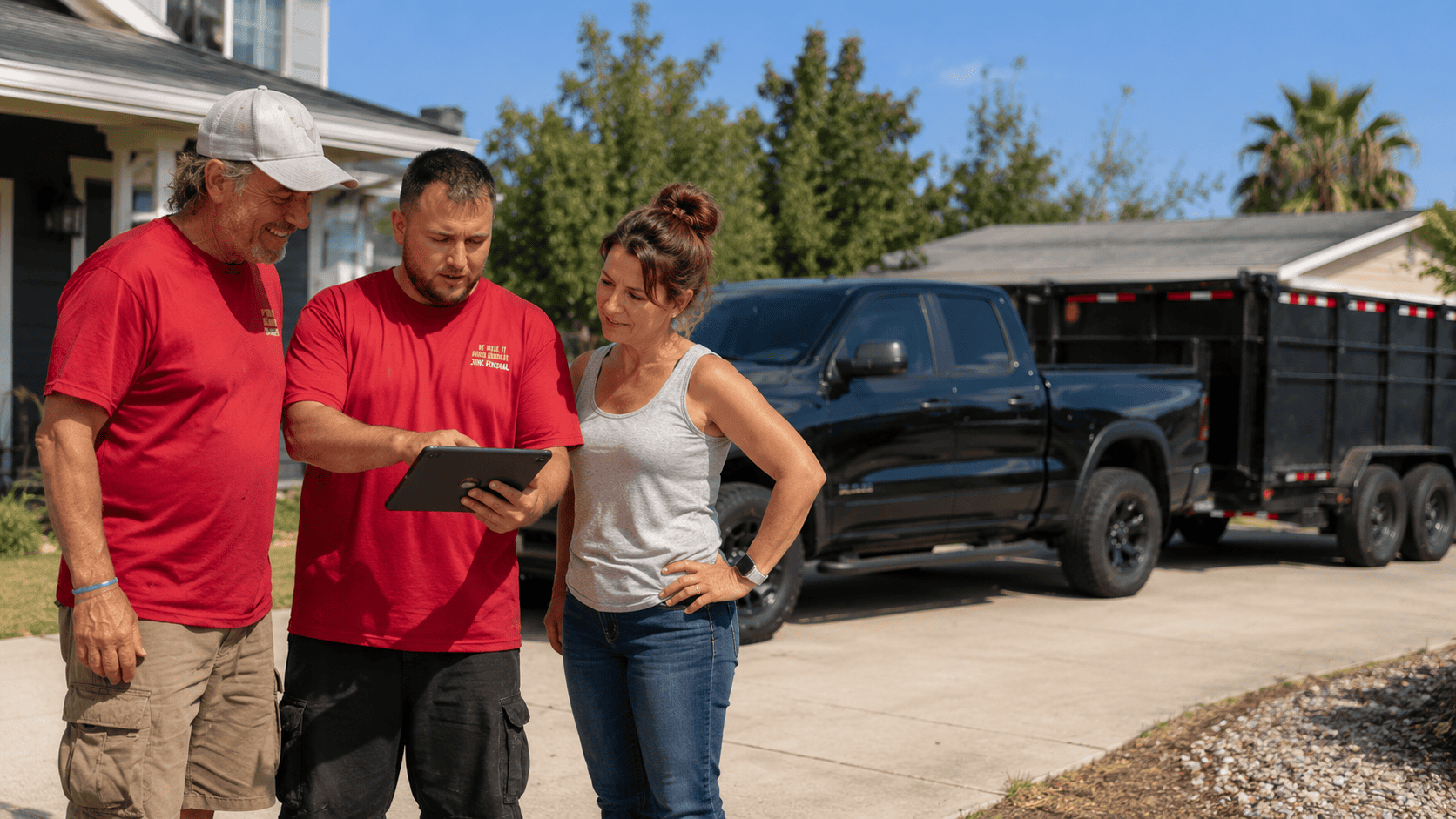 Junk Removal Expert with Client