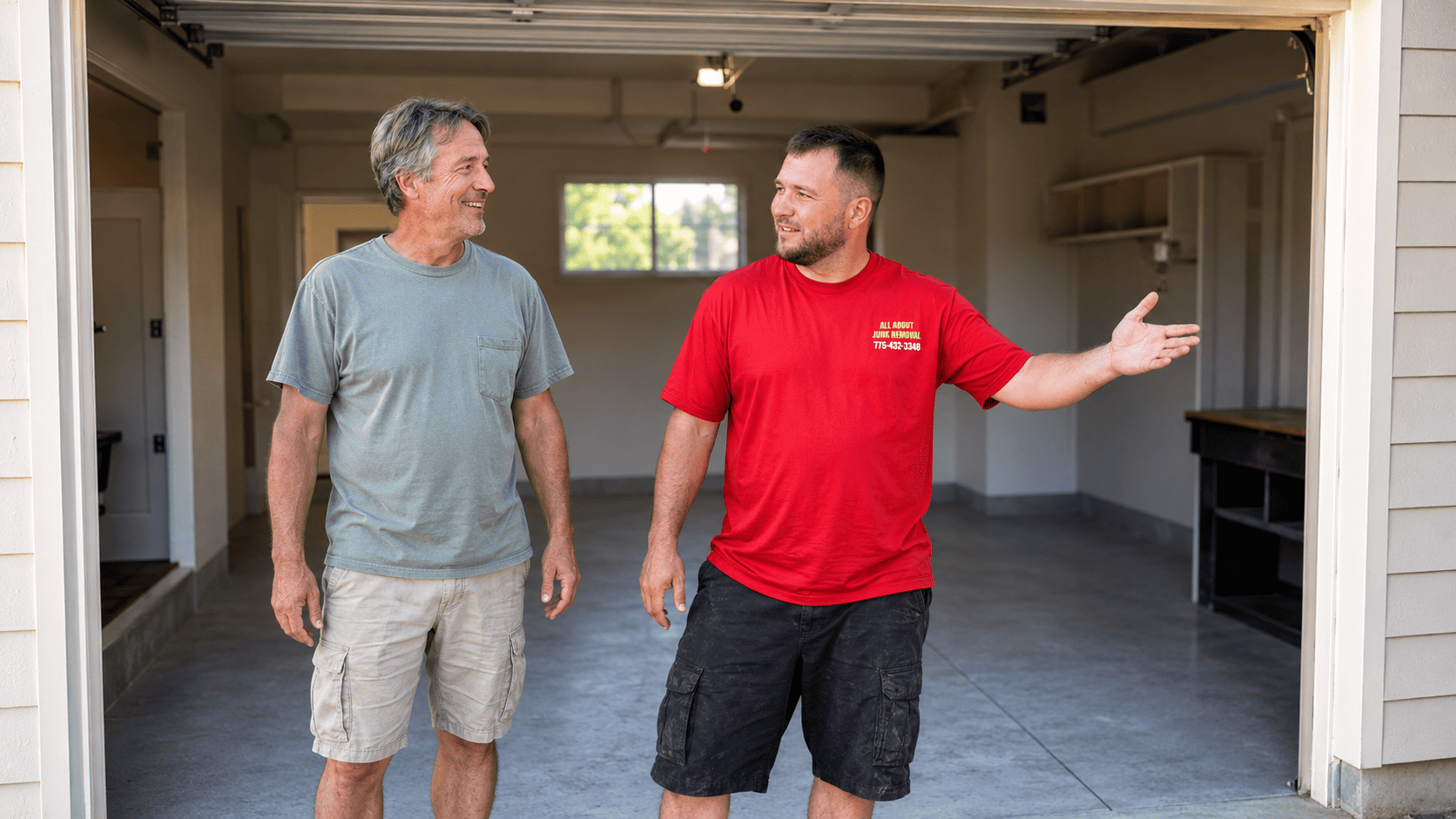 Junk Removal Expert with Client
